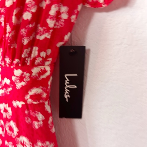 LULUS GARDEN EXPLORER RED WHITE FLORAL PRINT MINI DRESS SIZE XS BRAND NEW - Picture 5 of 7